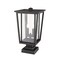 Z-Lite Seoul 2 Light Outdoor Pier Mounted Fixture, Oil Rubbed Bronze & Clear 571PHBS-SQPM-ORB - alternate 4